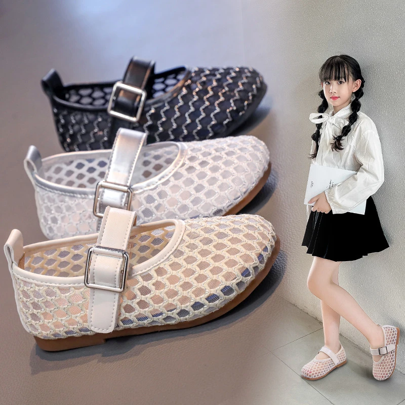 【夏秋上新】女童凉鞋童鞋韩版新款透气网鞋镂空儿童单鞋软底