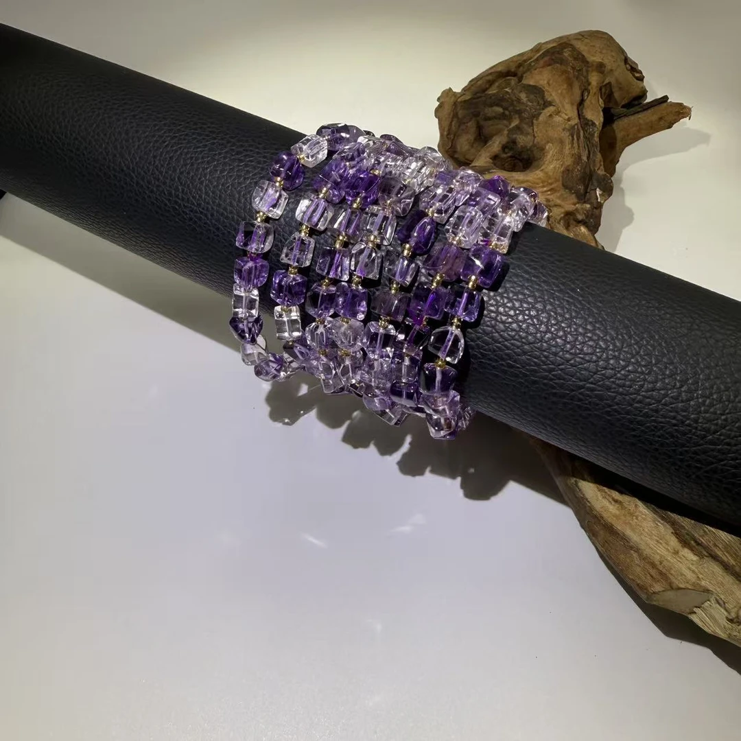 爱上水晶】Z3 天空之境紫水晶方糖手串 多样性发其一