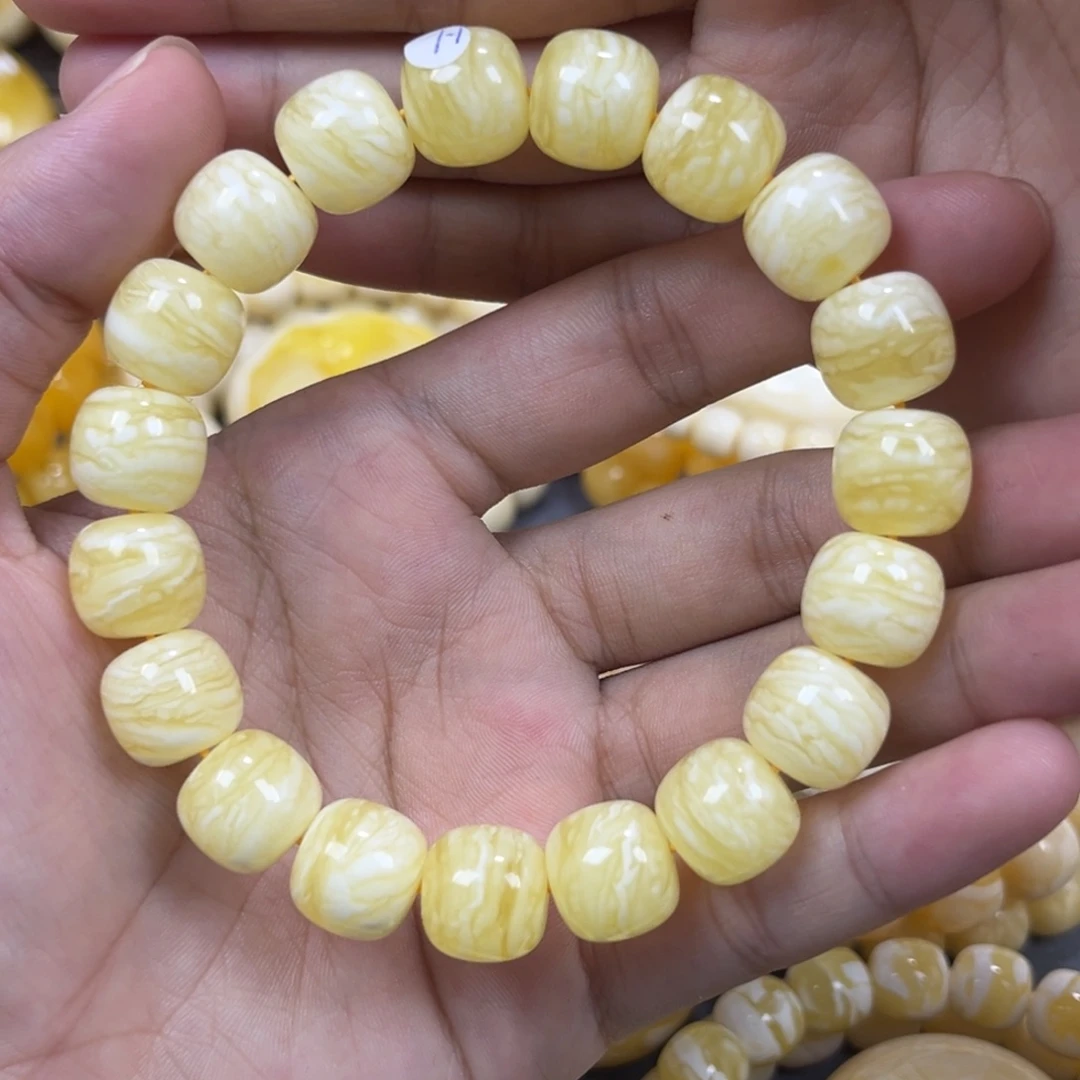 琥珀未镶嵌手串同料老邢手串12mm