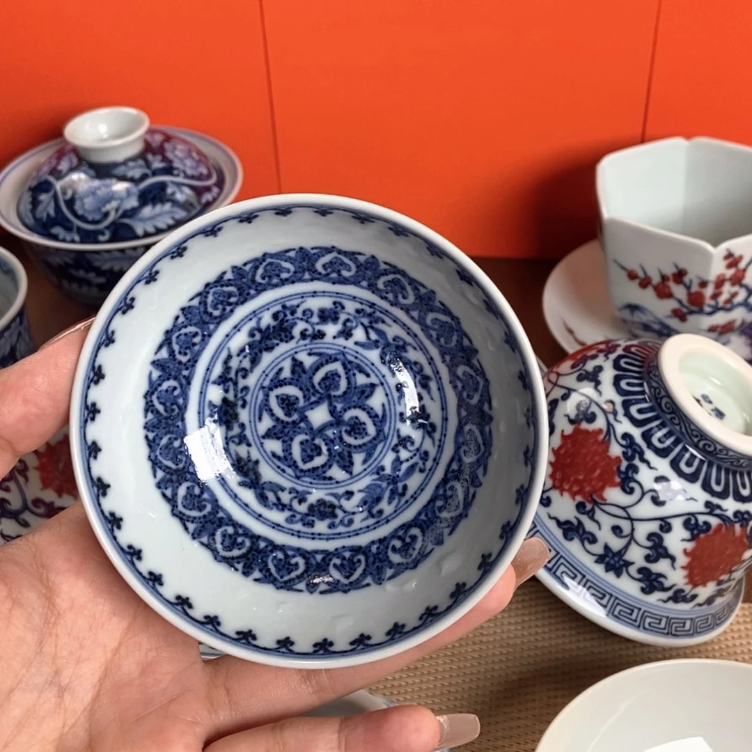 宣乐沐谷青花宝相普洱杯