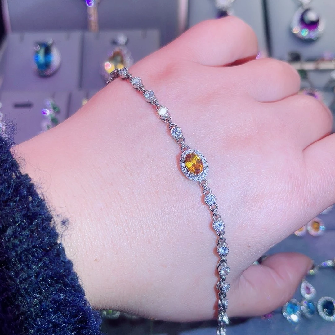 银S925镶嵌手链黄晶