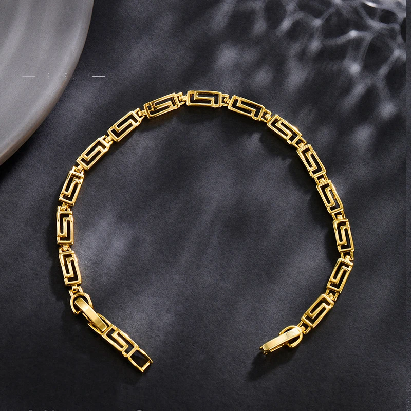 铜合金手链 贵气手链潮流时尚配饰金色高级链条欧美跨境