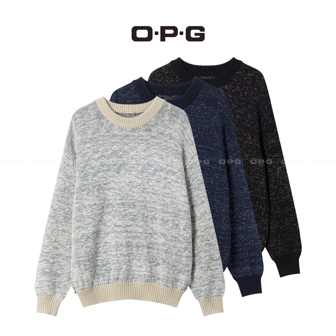 O.P.G【邓肯风炫彩大肚棉纱针织衫】秋季情侣款百搭休闲毛衣9999