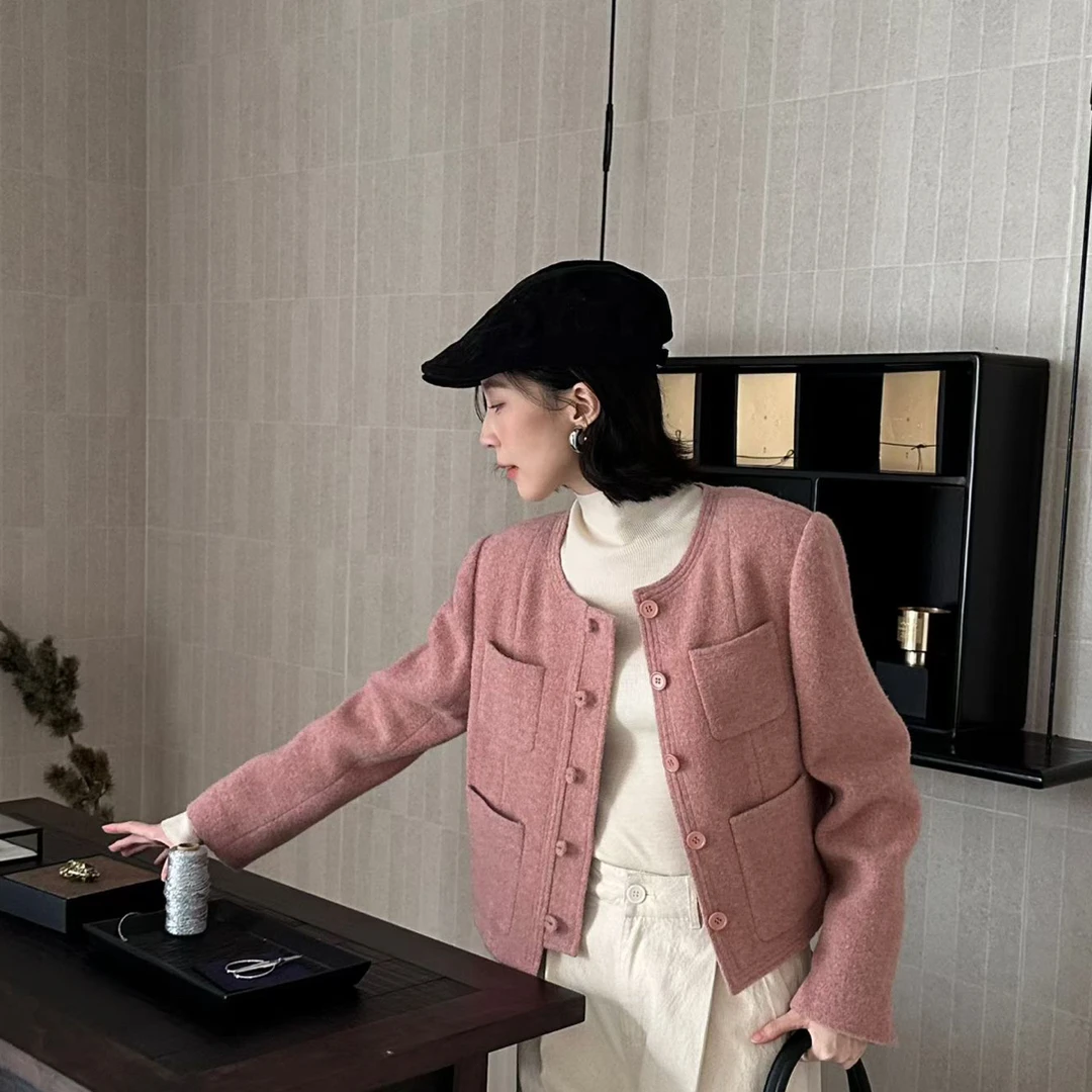 小香风法式口袋外套