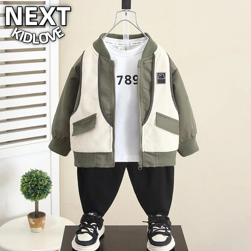 NEXT KIDLOVE男童春秋季潮酷外套2025新款宝宝秋装韩版棒球服儿童