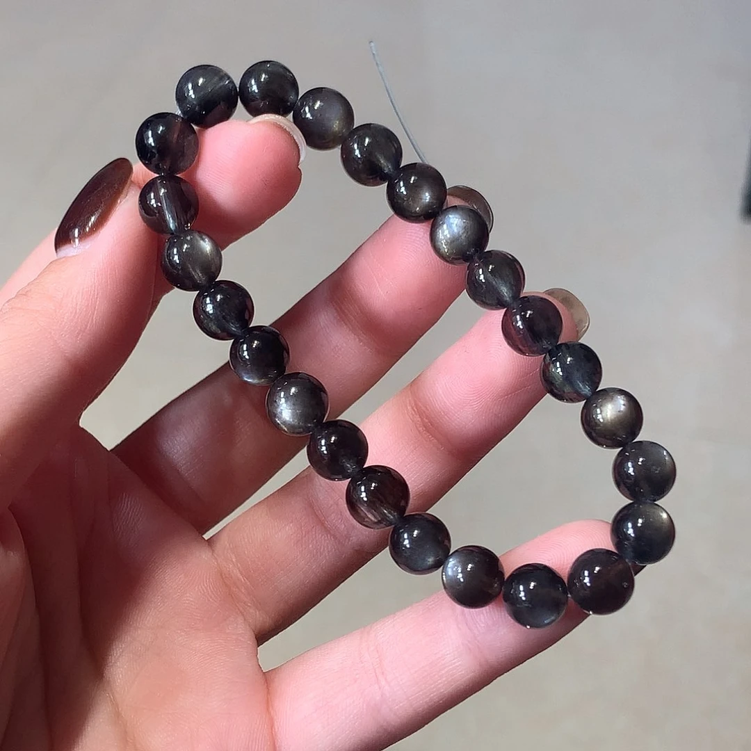 未镶嵌手串海蓝宝石黑爆闪7m+【220元】要拍4件