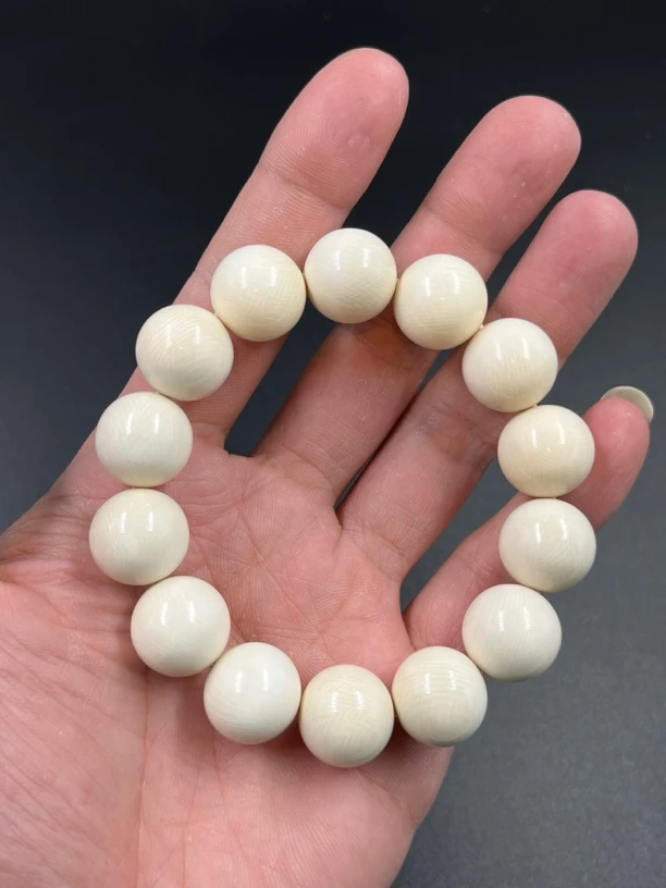 z2004 天然猛犸牙 保真 16mm手串 支持鉴定 假一罚四