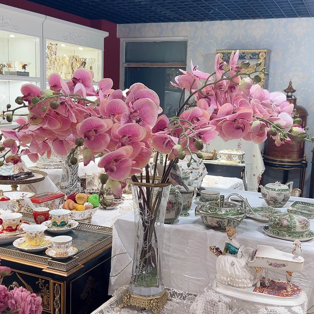陶瓷防真花八头蝴蝶蓝一束四只