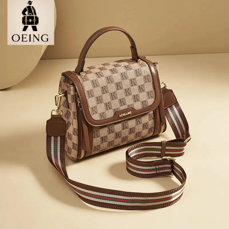 OEING箱包2025新款轻便小方包轻奢时尚潮流单肩印花女士斜挎包包