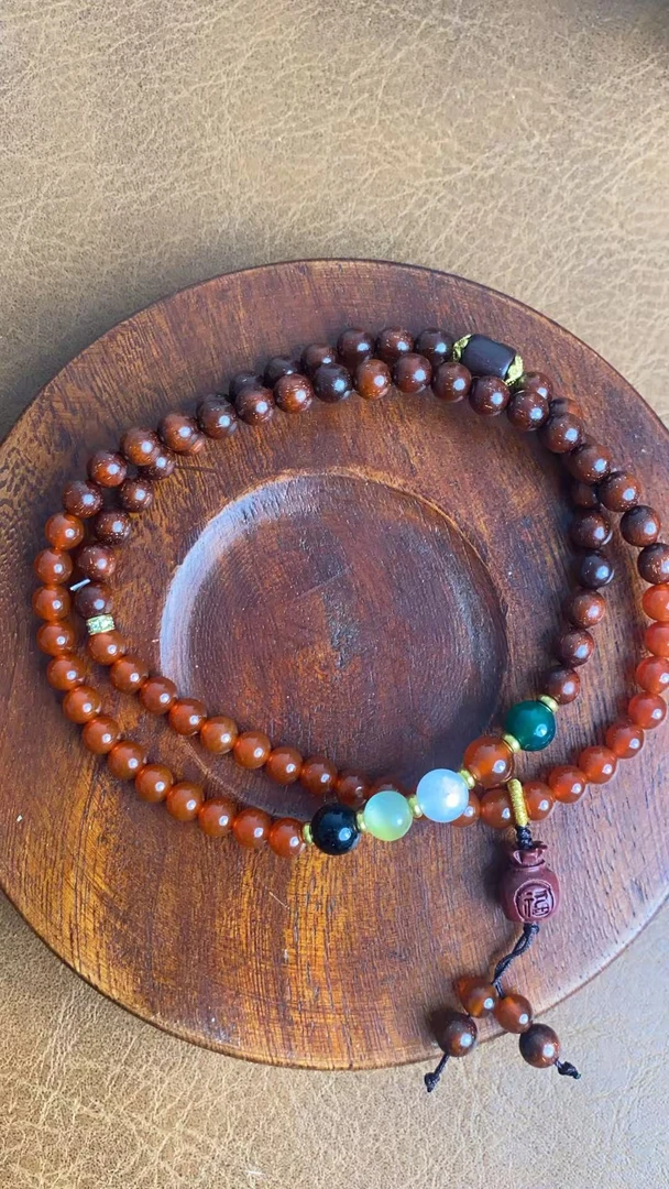 MTYC 054 小叶紫檀+玛瑙 高定款手串（带礼盒）