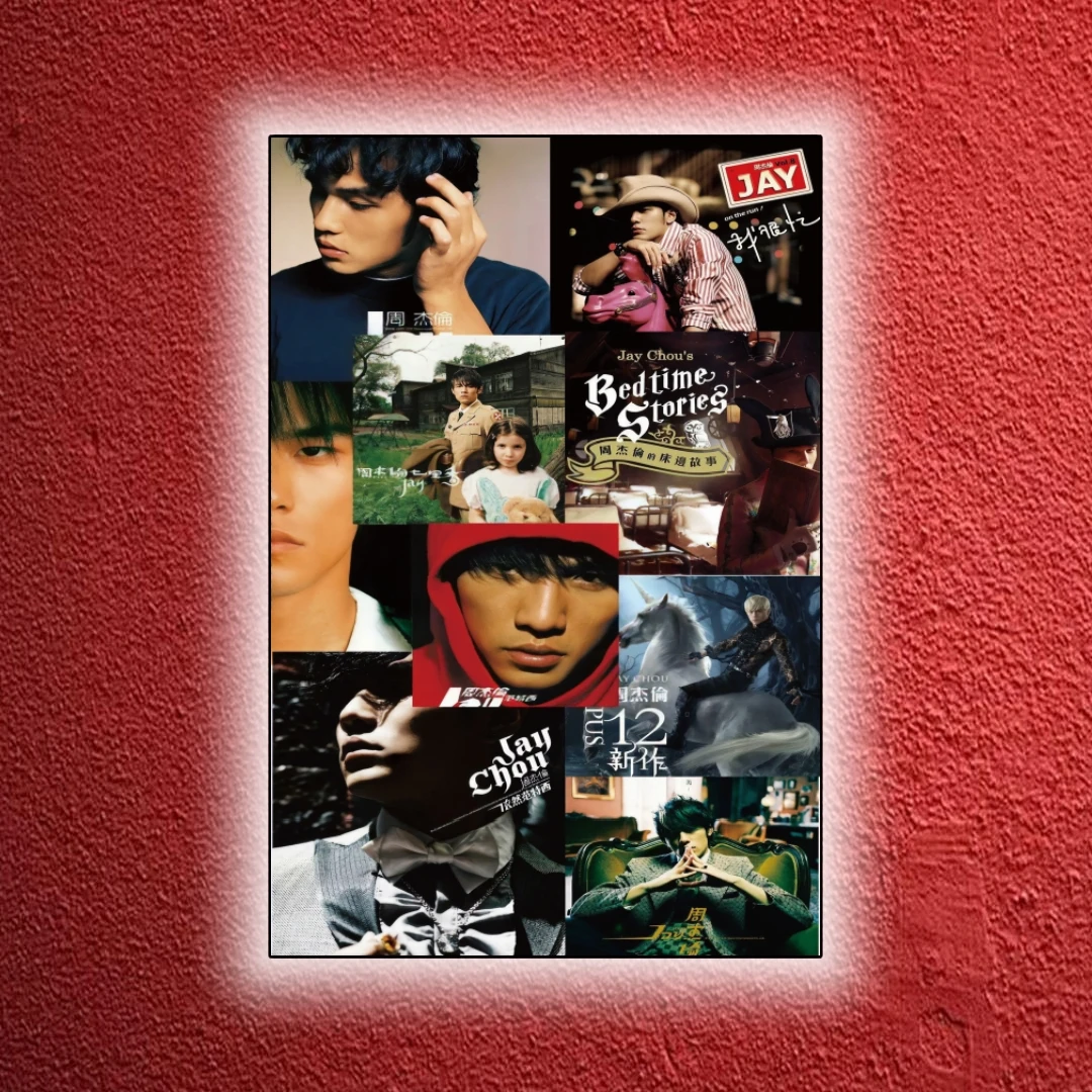 [E3]jay杰伦装饰画墙贴卧室宿舍背景墙贴动漫高清墙面PVC40*60