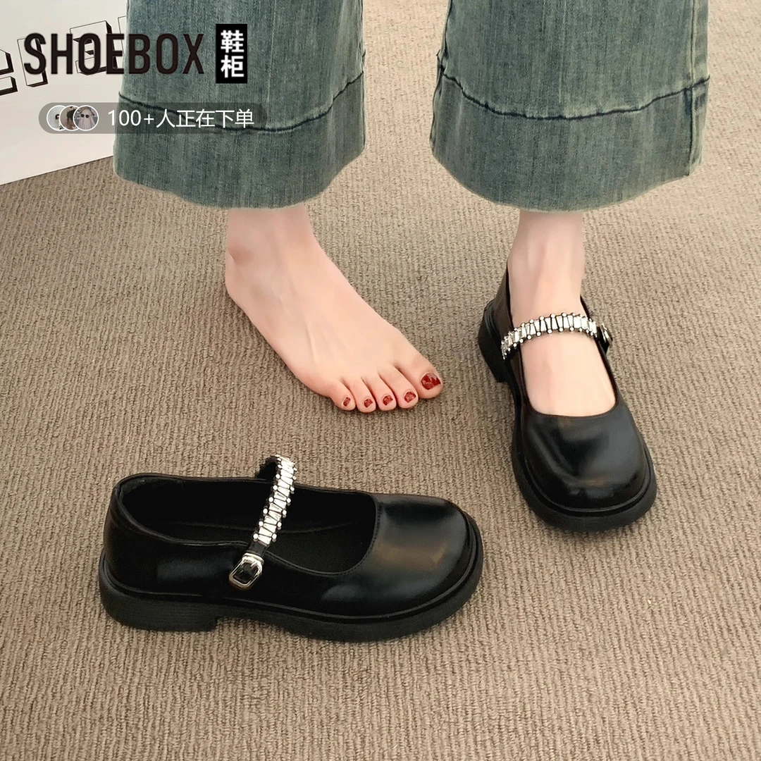 达芙妮集团旗下法式玛丽珍小皮鞋女2025新款夏季配裙子黑色jk单鞋