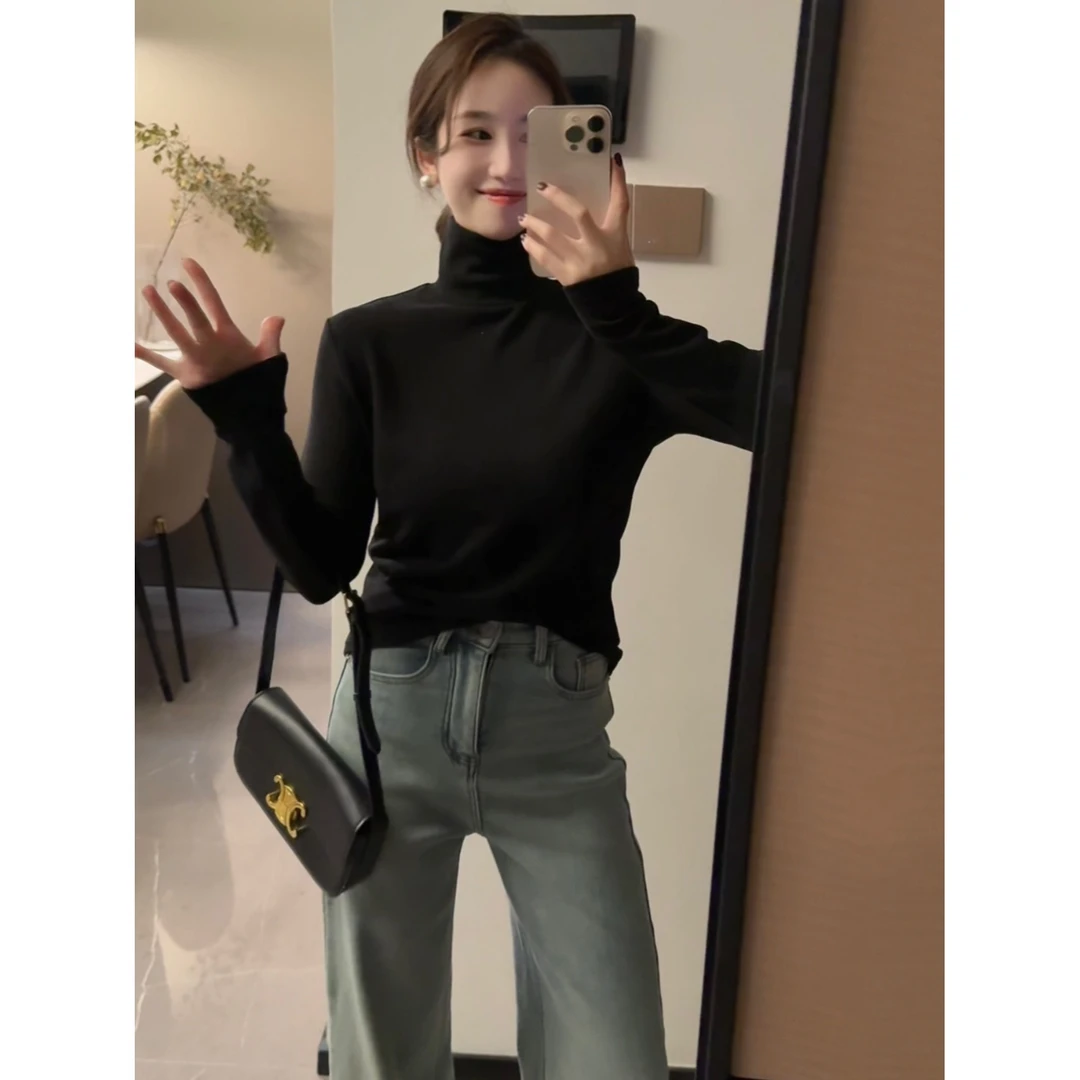 【绵绵T】磨毛绒！300克 百搭实穿高领显瘦气质打底T恤衫