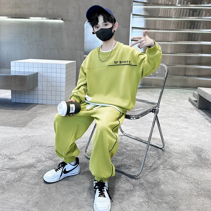 ZS2025男童春秋款卫衣套装2024新款中大童男孩帅气潮流儿童套装