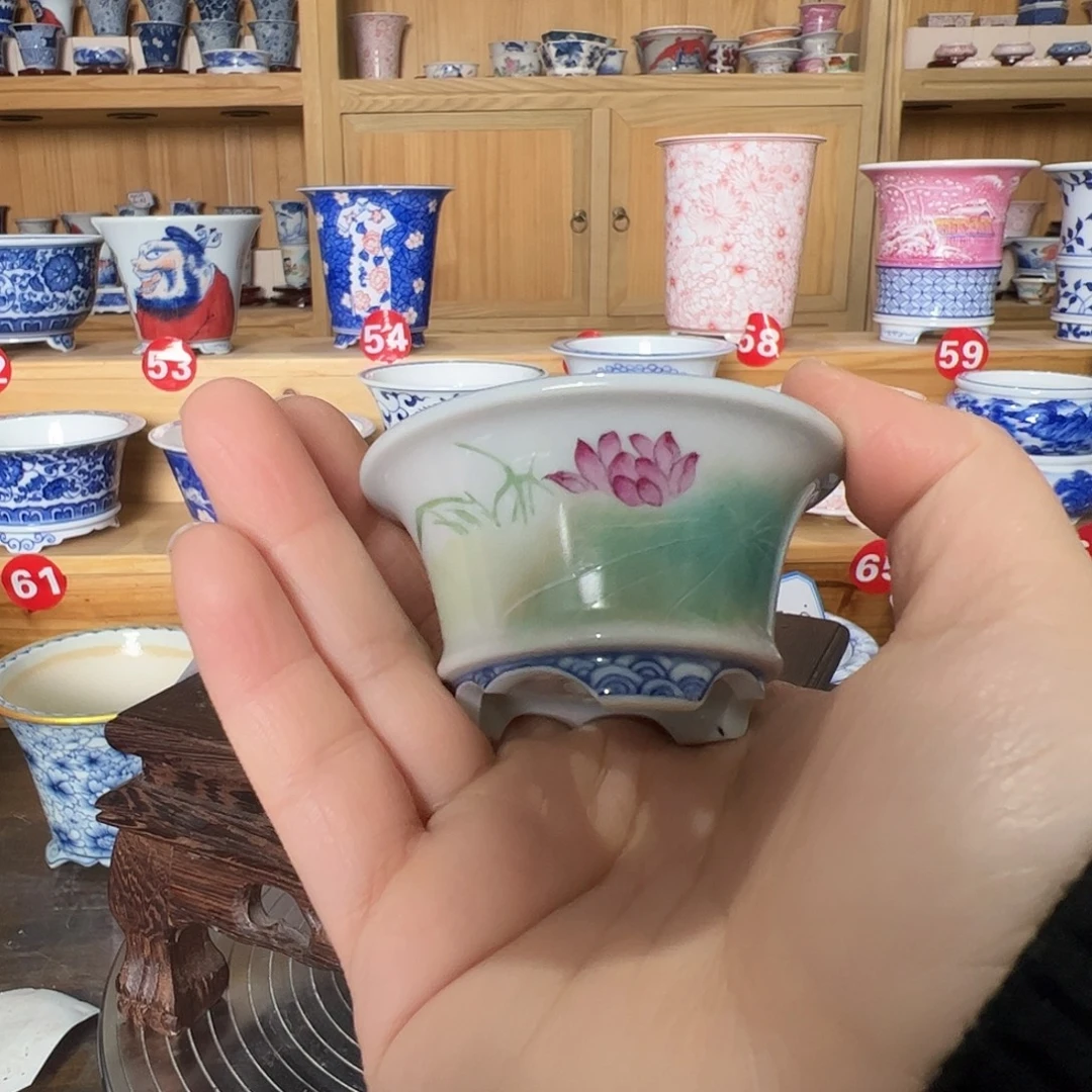 墨奈手绘陶瓷花盆