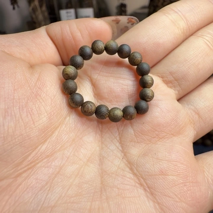 沉香沉香碎屑04圆珠戒指