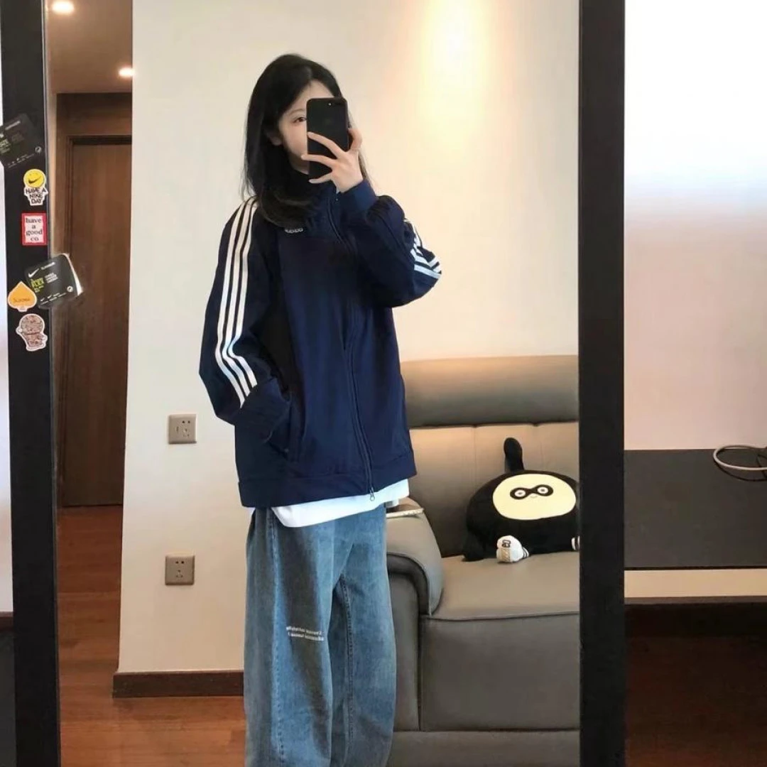 2025秋季新款QQ糖同款男女情侣立领拉链ins韩版夹克外套休闲运动