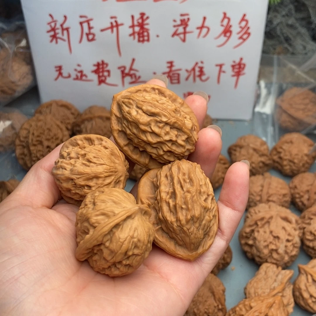 公***竣文玩核桃把件野狼大红袍112