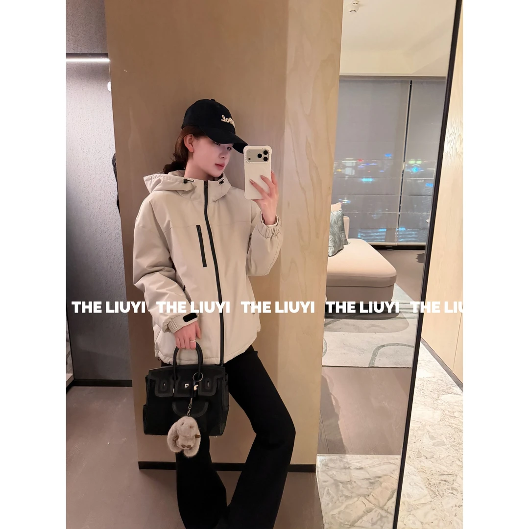 【LIUYI】飞行冲锋衣~90白鸭绒填充冲锋衣连帽夹克保暖外套51105B9