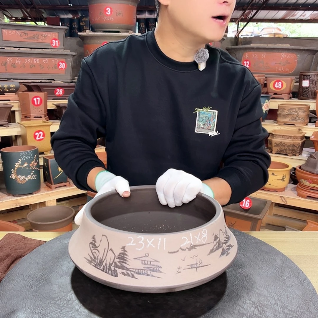 紫砂花盆工厂做工