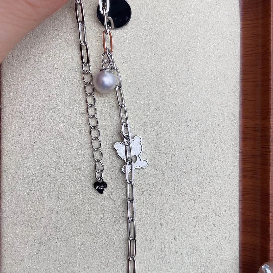 海水珍珠手绳银S925镶嵌