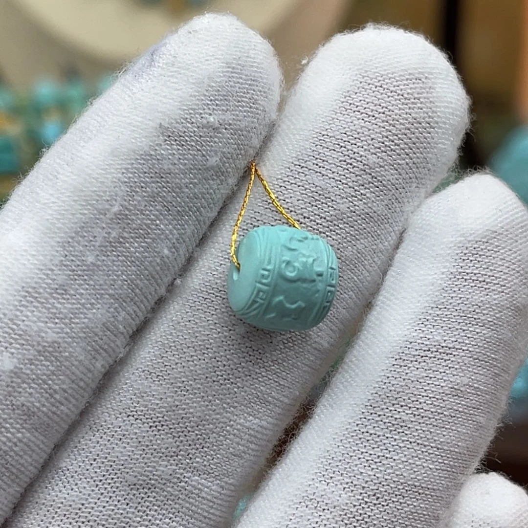 绿松石未镶嵌唐草纹随型编号55