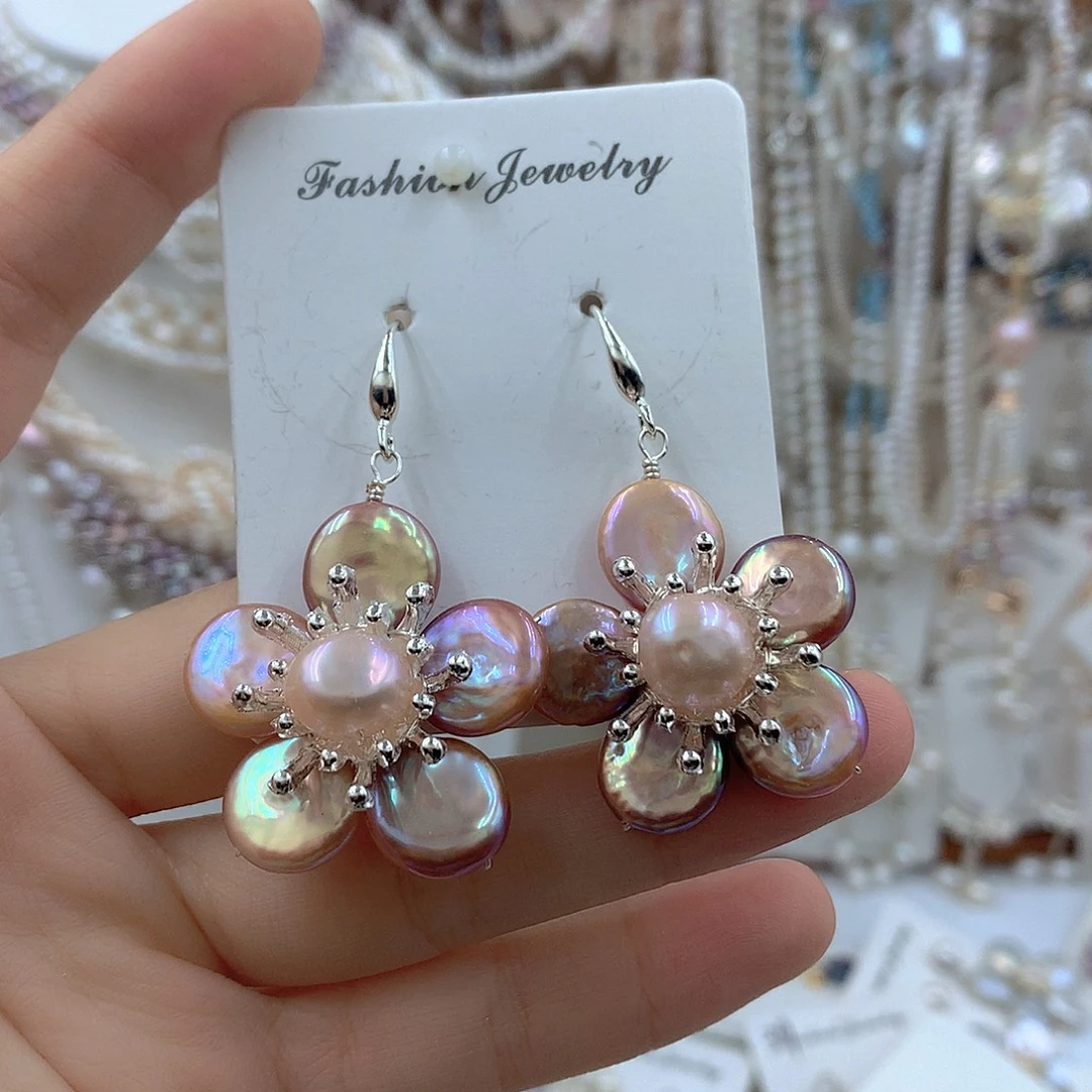 耳饰淡水珍珠银S925镶嵌