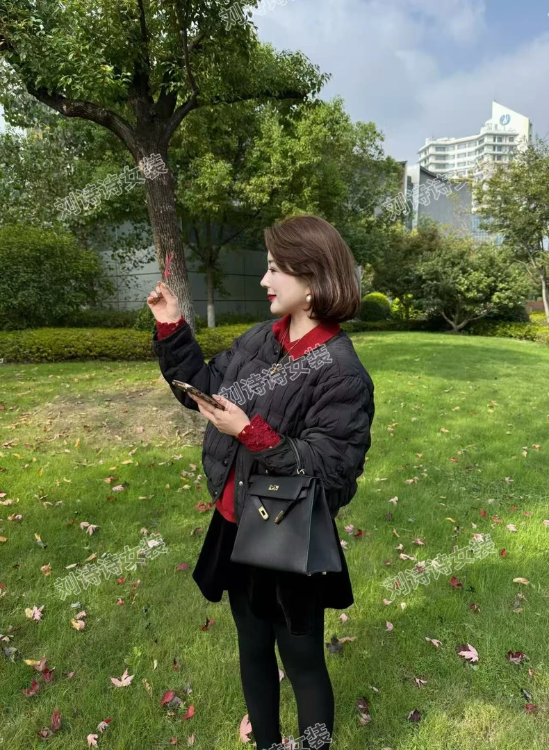 1170【北海道初雪】诗诗家2025冬季简约轻薄百搭韩版菱格保暖羽绒服