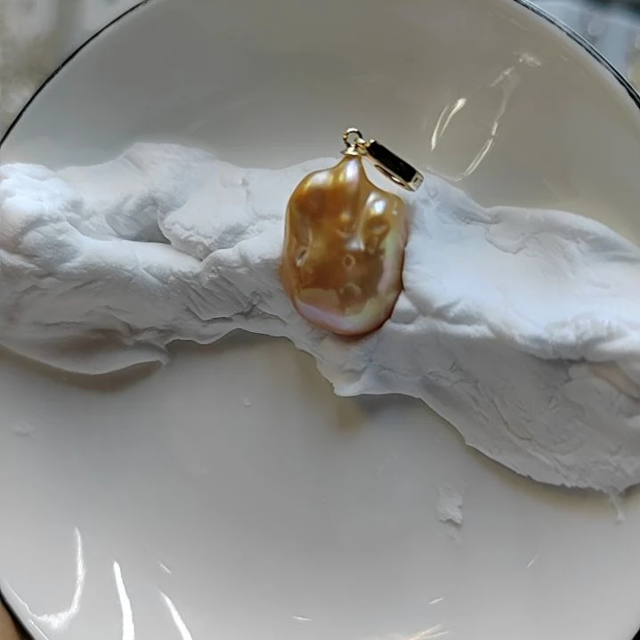 吊坠银S925镶嵌淡水珍珠