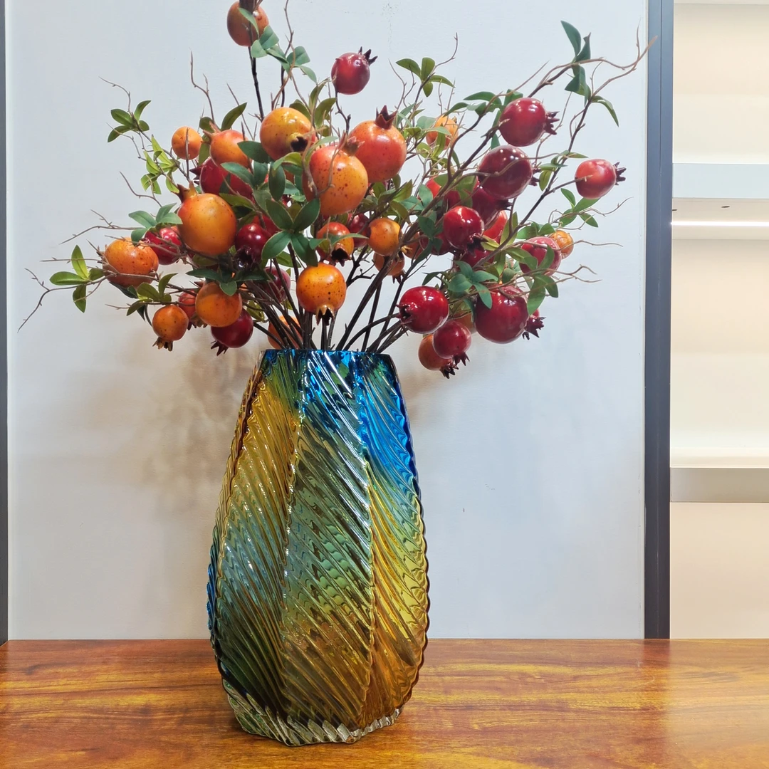 N929 彩色现代化轻奢琉璃客厅我是玄关可插花花瓶