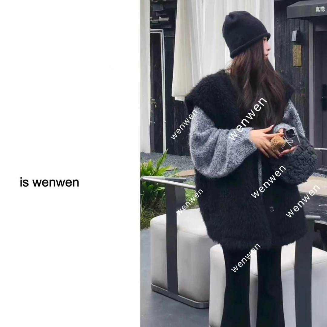 【WEN】呼呼小熊 复秋冬新款韩版高级气质感保暖无袖马甲背心YS1100