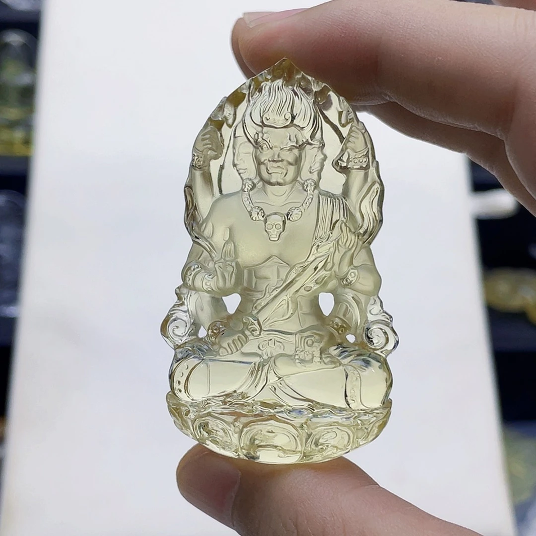 B***J颈饰未镶嵌水晶黄水晶大师精雕不动尊菩萨