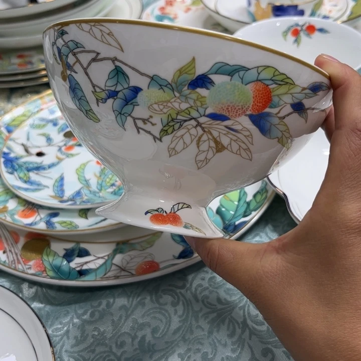 瓷片荔枝六寸面碗两个