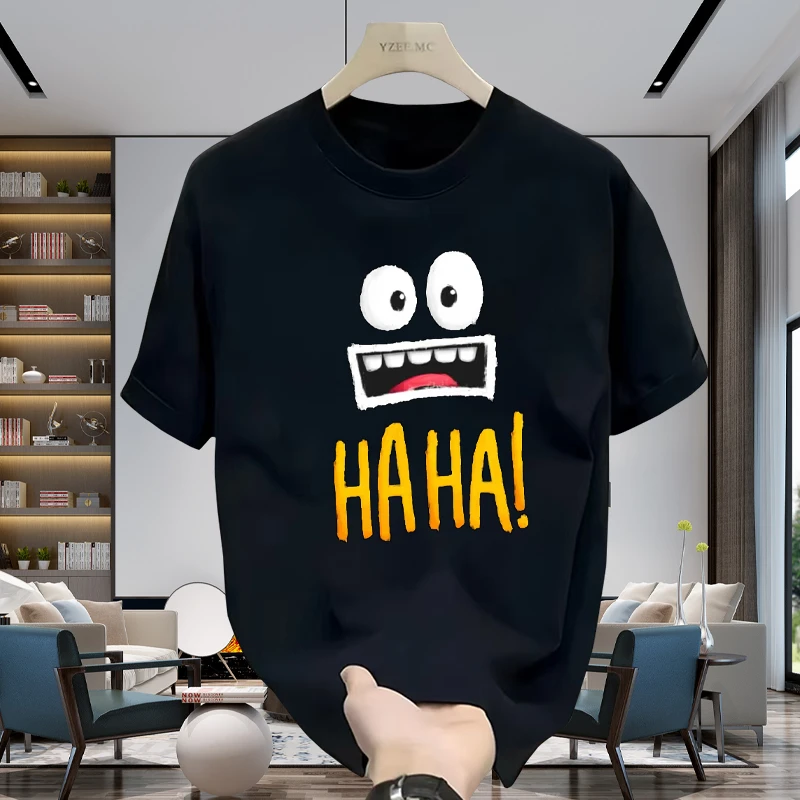 纯棉夏季时尚卡通印花潮流百搭宽松上衣休闲时尚显瘦短袖t衫男士
