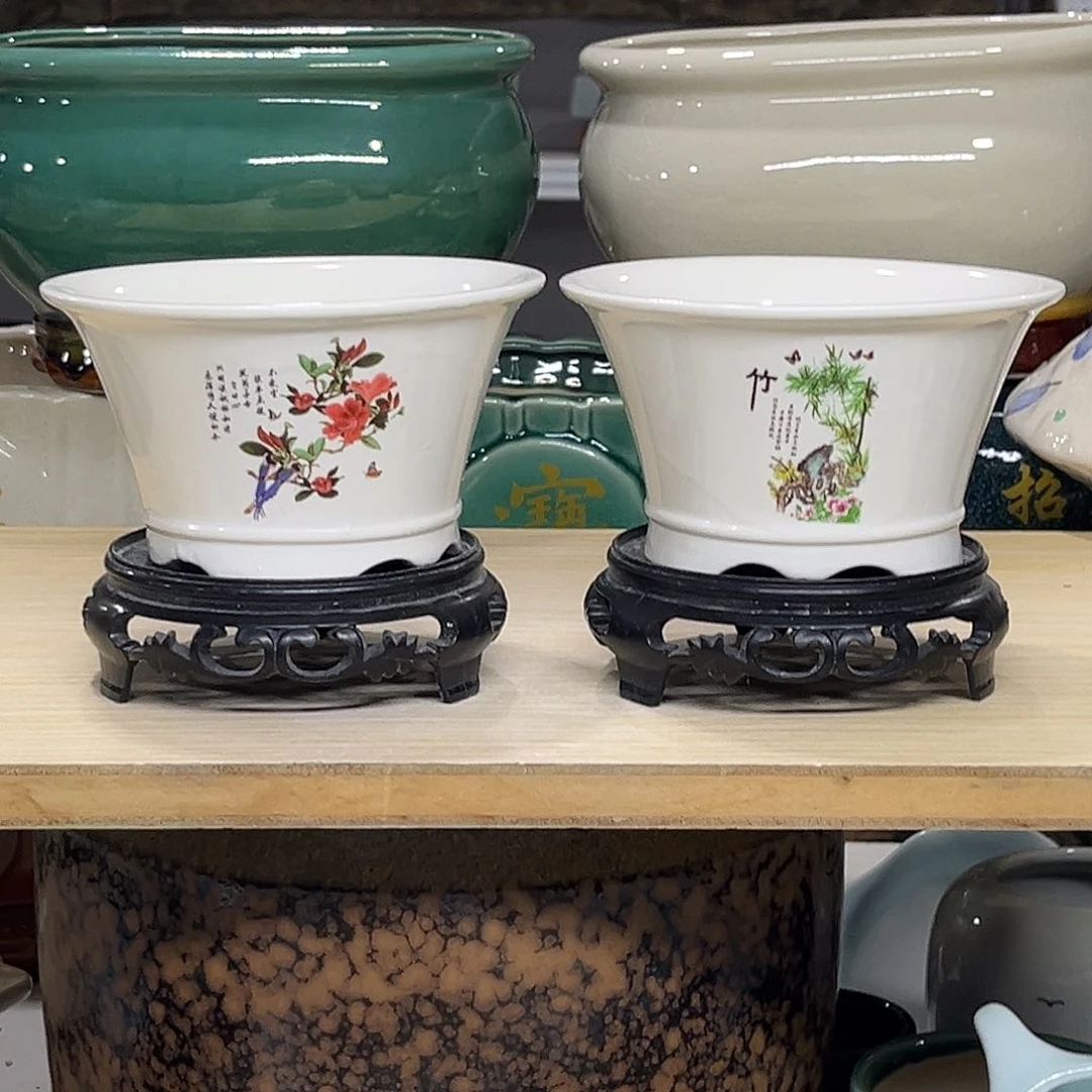 陶瓷绿植多肉微瑕花盆口径13*7.5