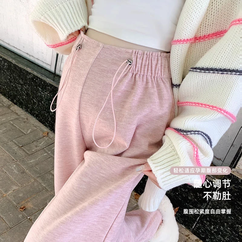 孕妇裤春秋外穿阔腿裤宽松大码休闲裤子孕妇装女2025新款爆款洋气