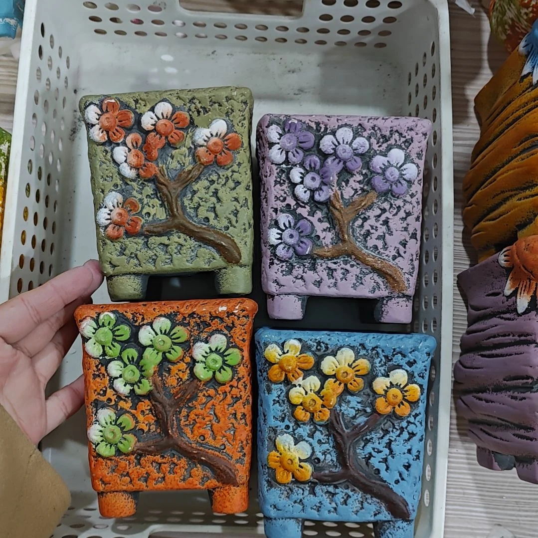 红陶吸水透气的白陶花盆凑满12发货