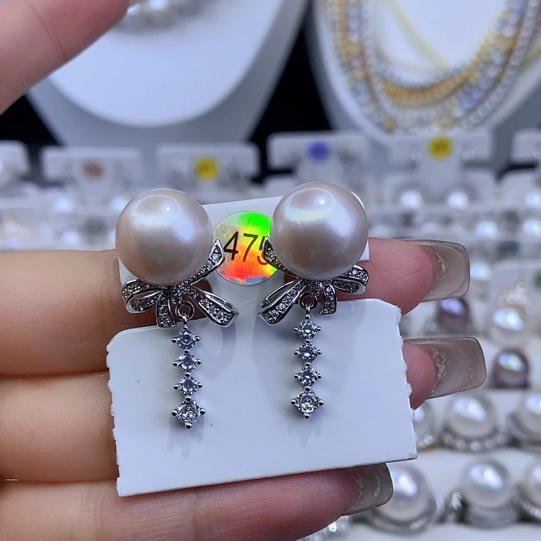 未镶嵌淡水珍珠耳饰F