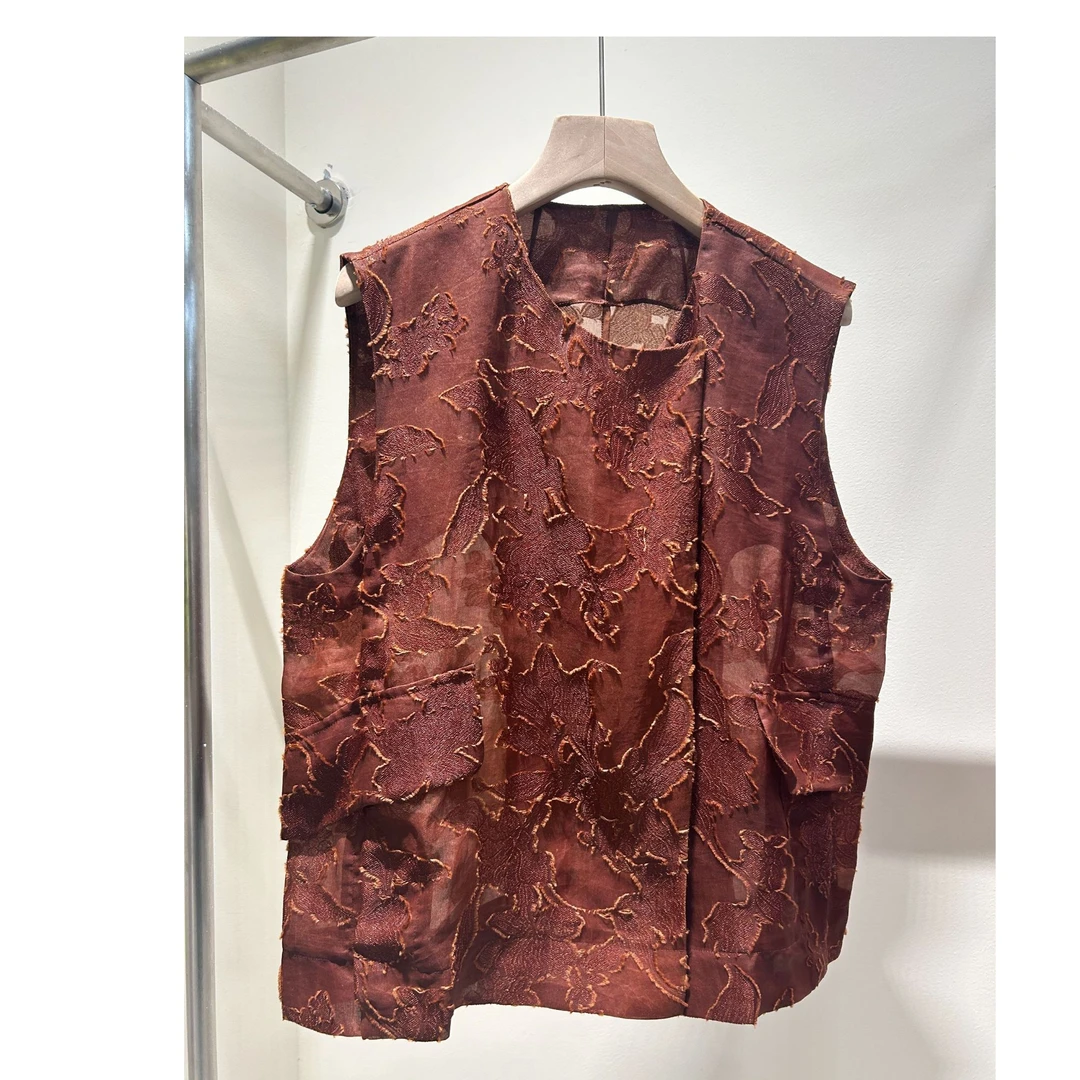 NOEMIE L'AMOR 红云纱高定显瘦复古马甲