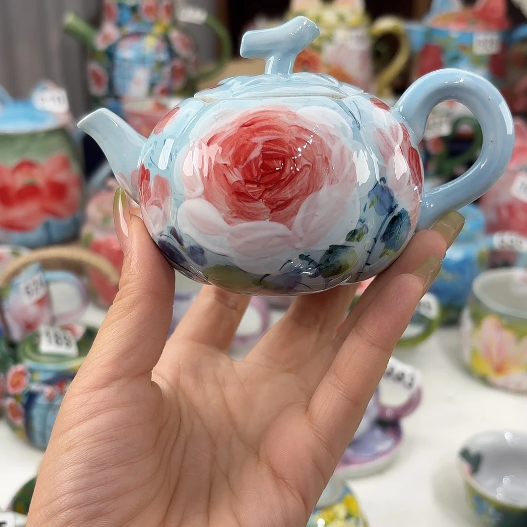 景德镇手绘高温釉下彩陶瓷茶具