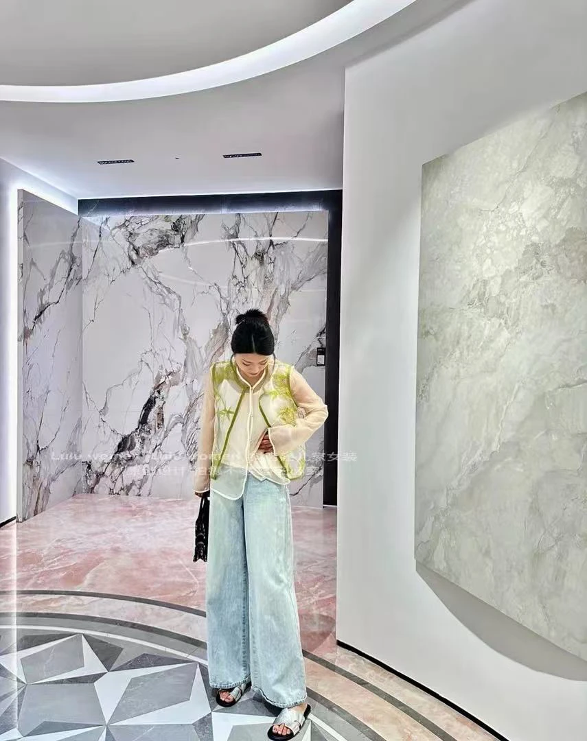 （竹清）新中式女装国风防晒套装绿色马甲➕衬衫两件套夏