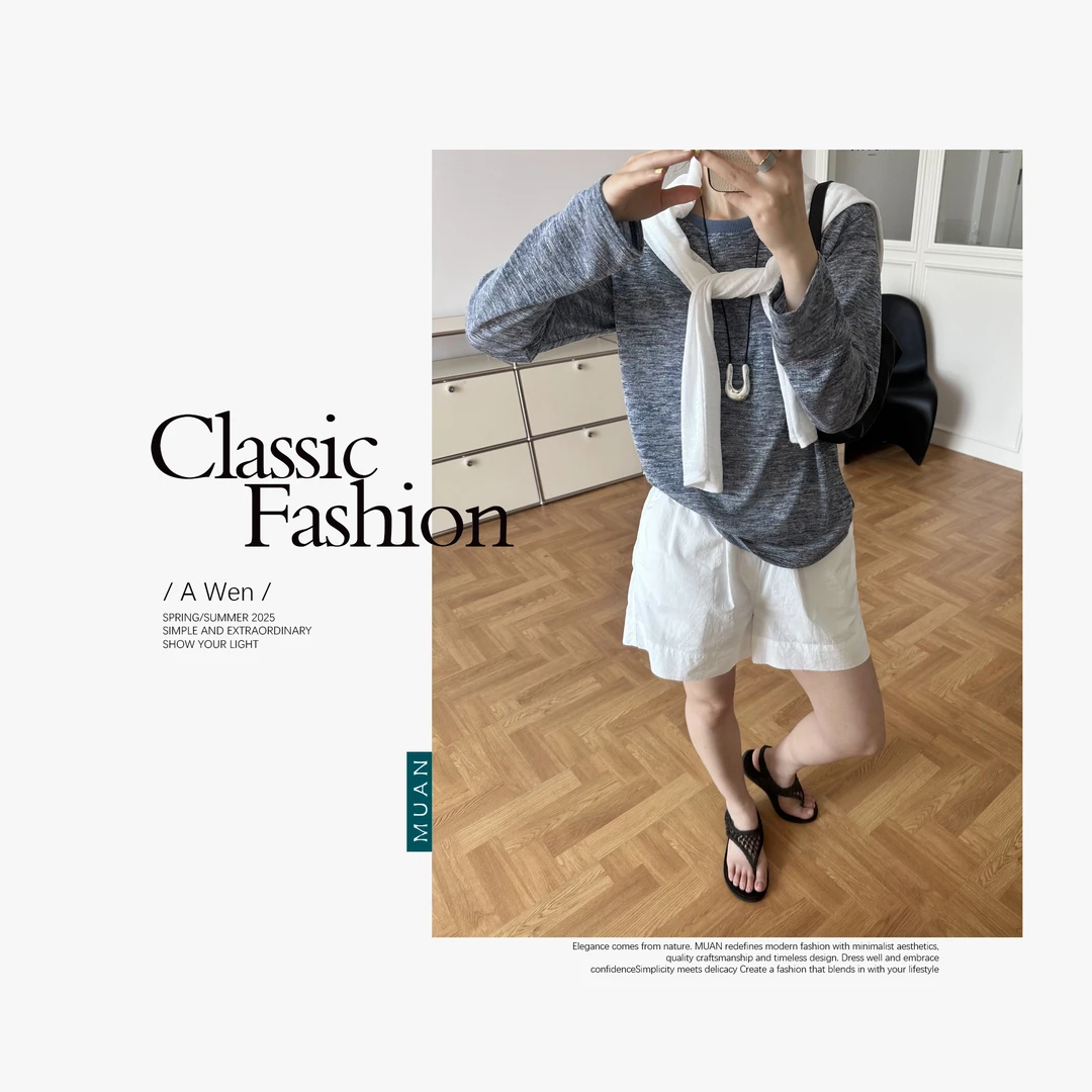 木岸MUAN：《欧若短裤》“欧若系列”定制100棉百搭小短裤女DG3-9033