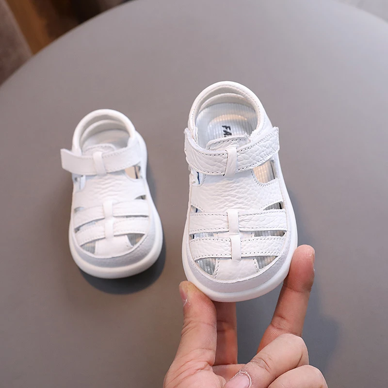 夏季包头宝宝凉鞋软底婴儿鞋子男童防滑0-1一3岁沙滩鞋学步鞋透气