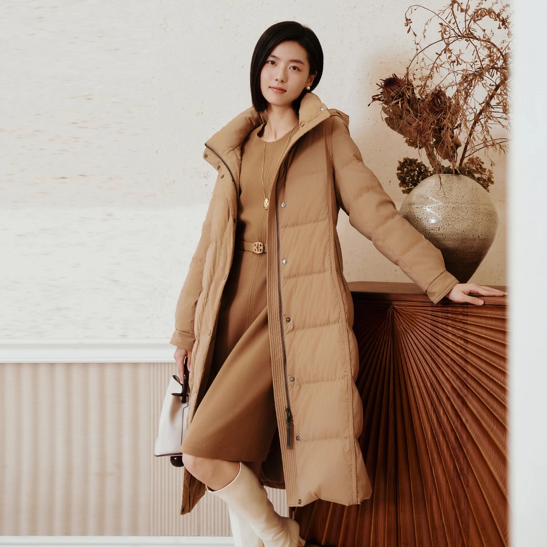 【粉丝专享】歌蒂诗冬季专柜新款时尚保暖连帽鹅绒羽绒服 8E42Y3531