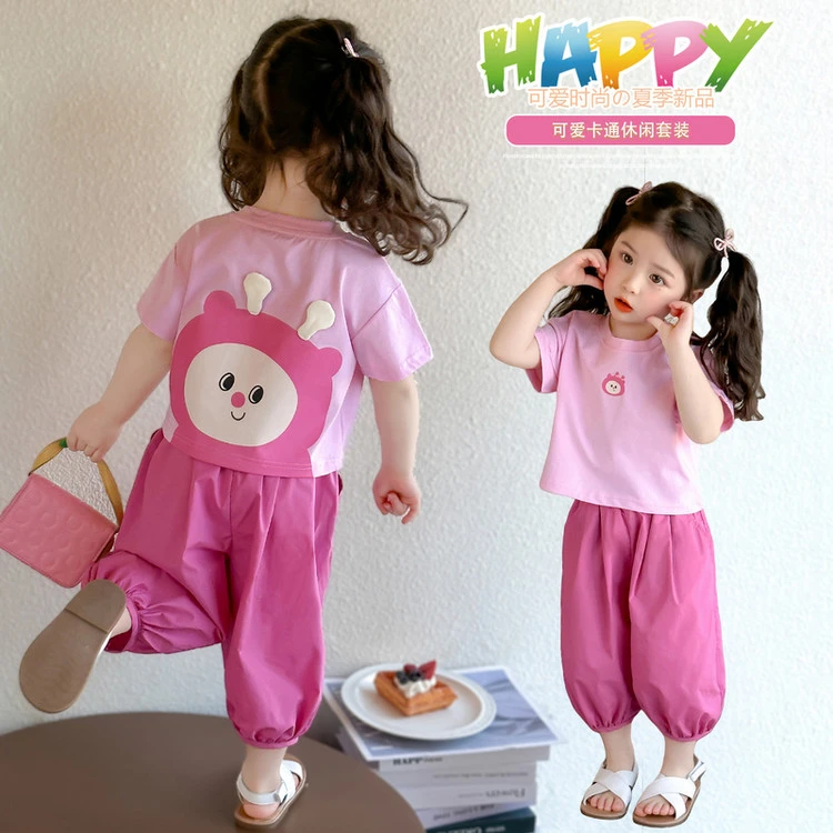 女童套装2025夏装新款儿童独特洋气时髦女宝宝夏季3小女孩5岁夏天