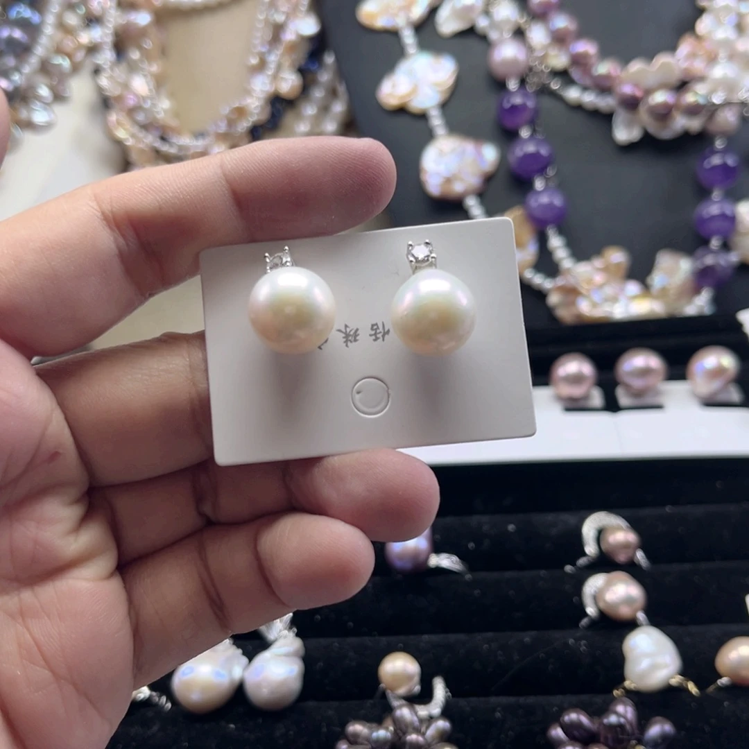 八***戒淡水珍珠耳饰未镶嵌【纯恬】