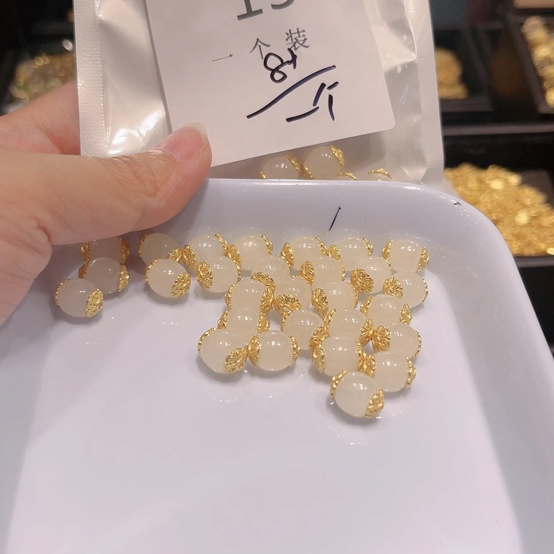和田玉（白玉）银S925镀金镶嵌颈饰15