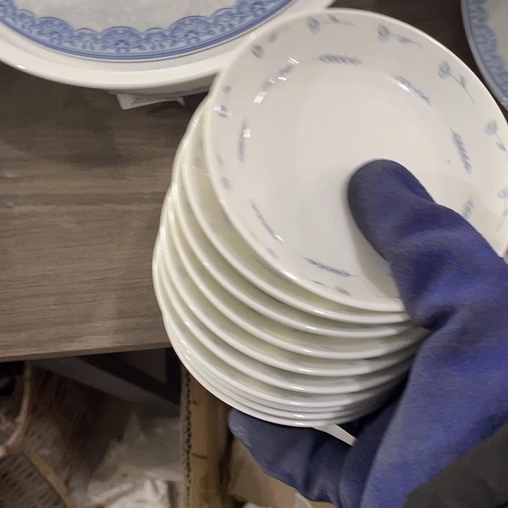 瓷片骨质瓷灰麦穗10厘米小碟10个 微瑕疵