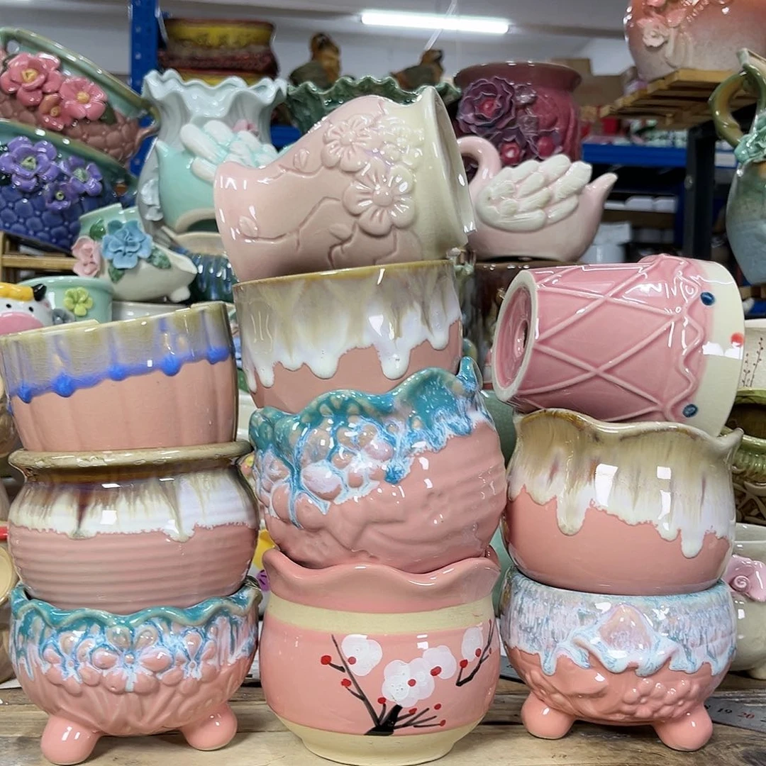 陶瓷陶瓷花盆特价上新口7-10厘米