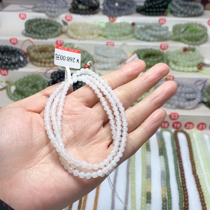 和田玉颈饰未镶嵌道***?4m m